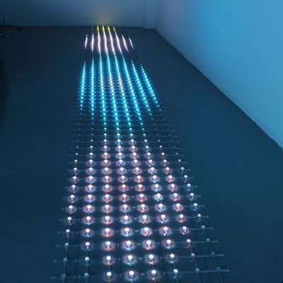 Pixel-Matrix-Schirm transparenter Mesh Wall 97.2W P55 faltbarer flexibler LED für Gebäude